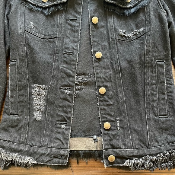 [SOLD] L.G.B (Le Grand Bleu) Jean Jacket With Real Fur - Picture 5 of 9